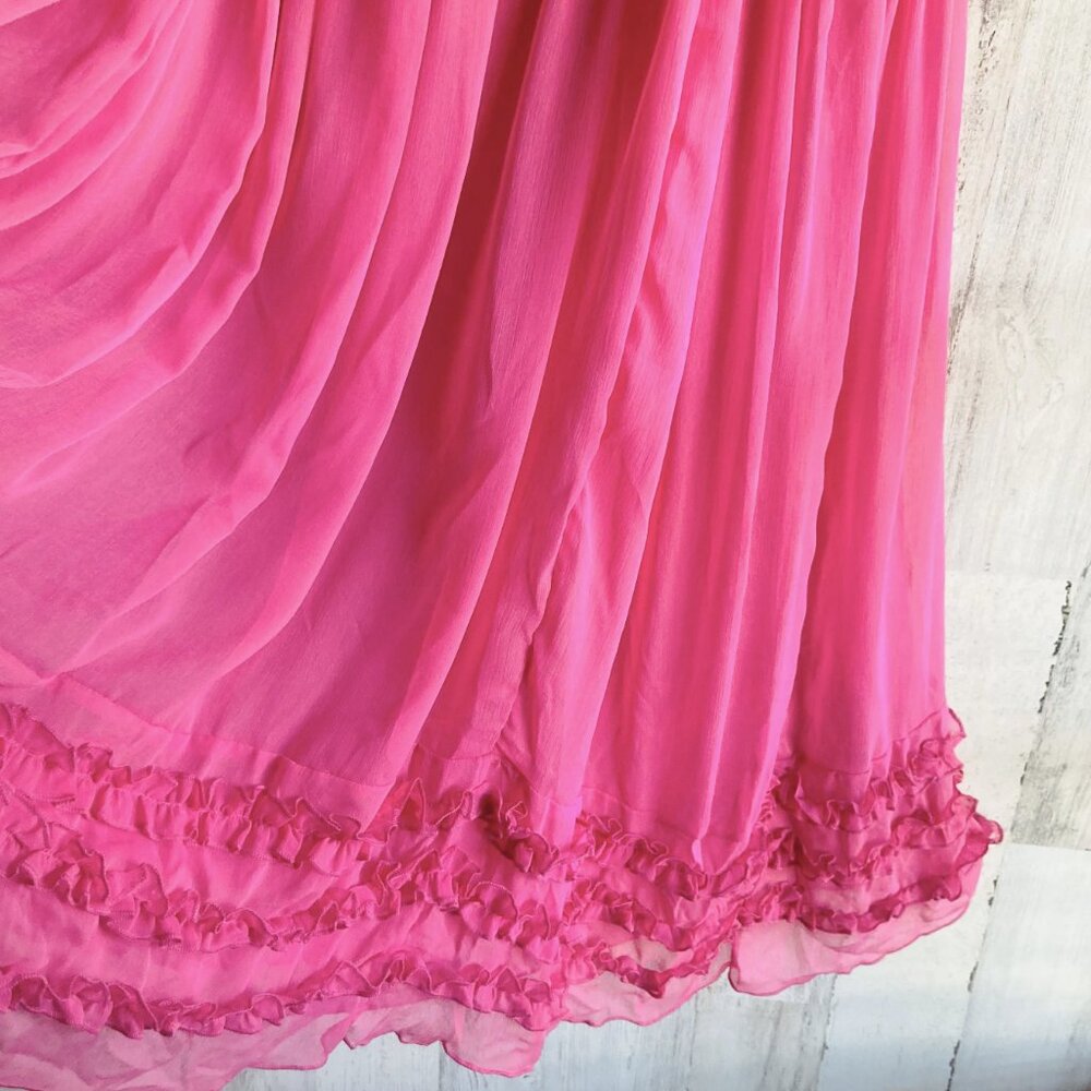 NWT Free People Intimately Moon Phase Midi Dress Nightgown S Sheer Pink Ruffled - Picture 12 of 12